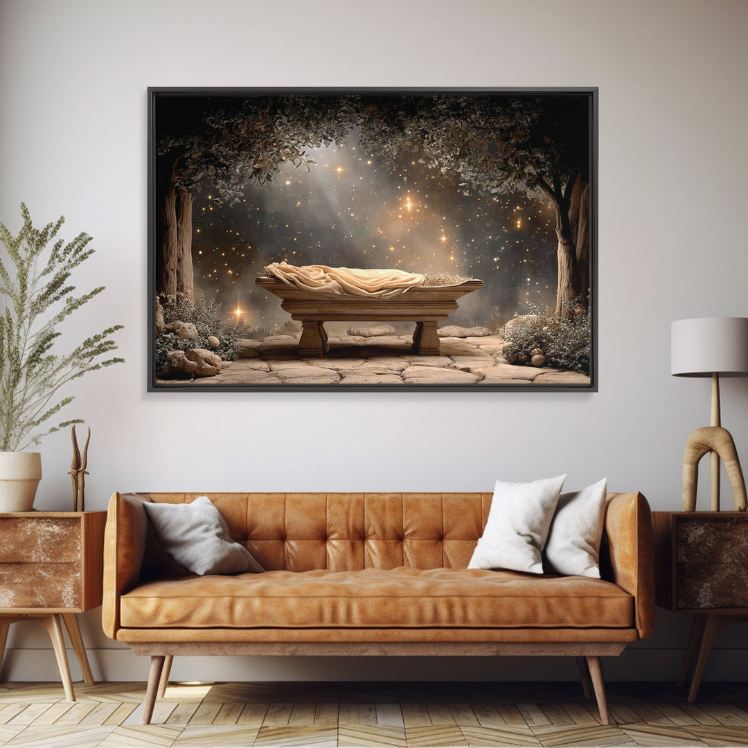 Starborn Peace – Framed Canvas Print – Christian Art Canvas – Christmas Wall Art – Christian Christmas – Jesus Christmas Art – Christian De