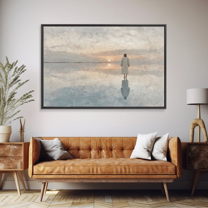 Walk Of Faith | Framed Canvas Print | Jesus Painting | Christian Wall Art | Christian Art Canvas | Modern Christian Art