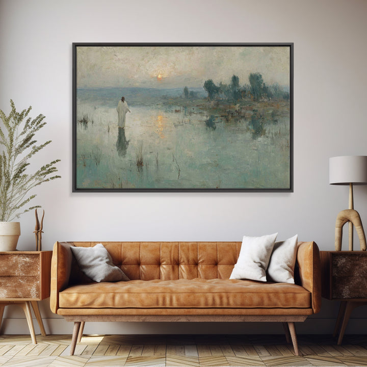 Still Waters Grace, Framed Canvas Print, Christian Art Canvas, Jesus Painting, Christian Wall Art, Vintage Christian Art, Christmas Art