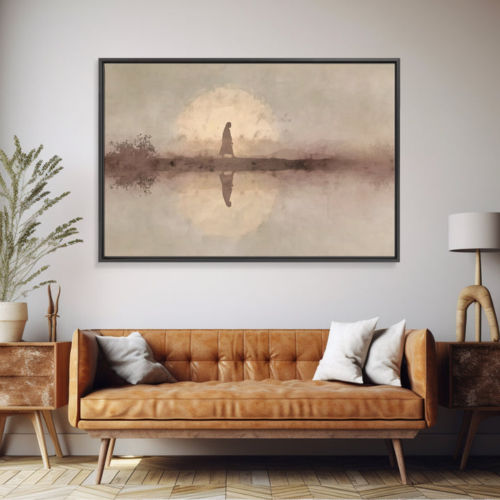Solitude Of Faith – Framed Canvas Print – Christian Wall Art – Christian Art Canvas – Jesus Painting – Christian Gift Ideas – Christmas Art