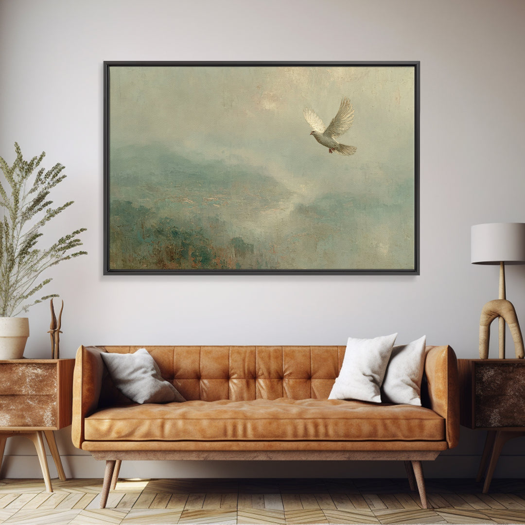 Wings Of Peace | Framed Canvas Print | Christian Wall Art | Christian Art Print | Christian Decor | Christmas Wall Art | Christian Art Canv