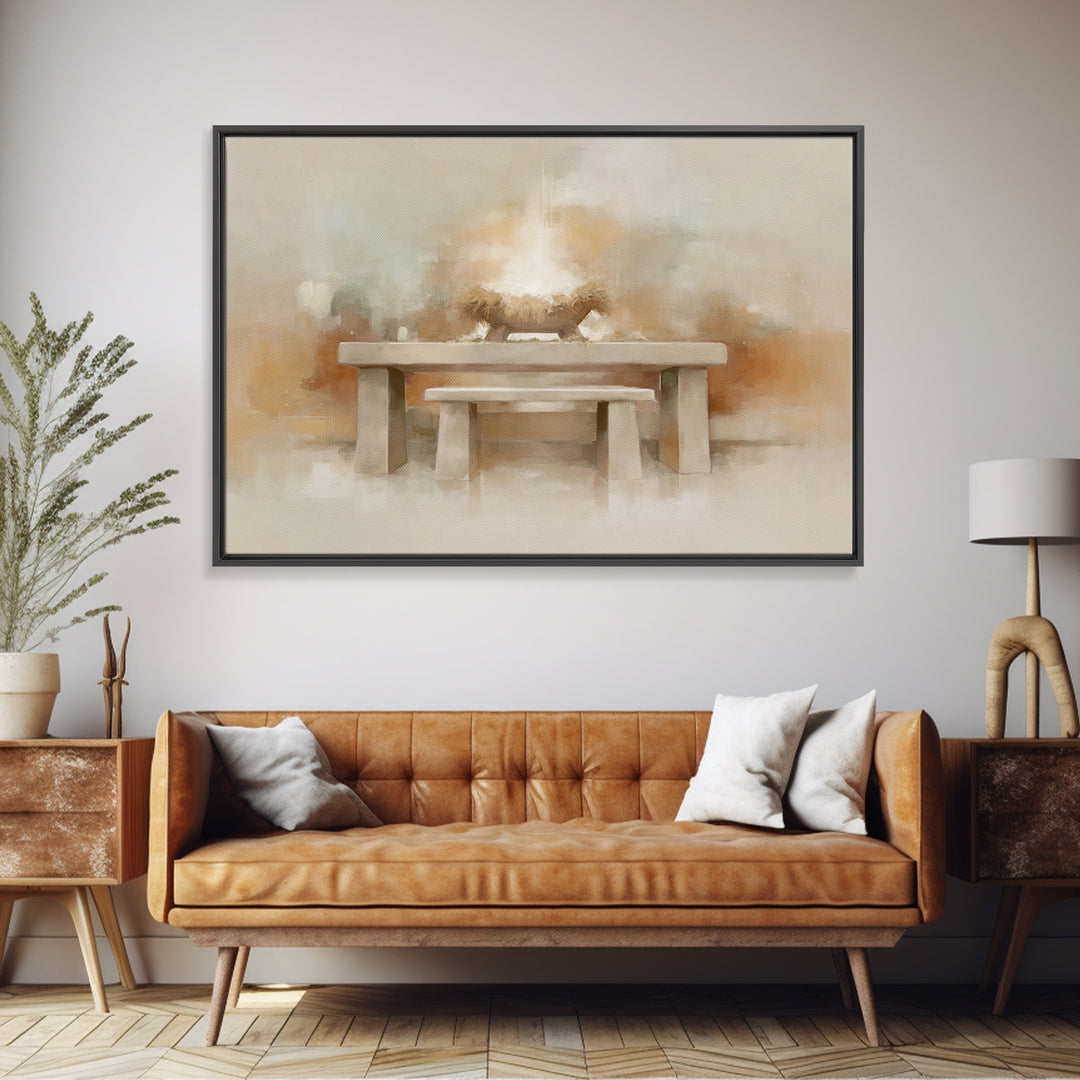 Radiant Nativity – Framed Canvas Print – Christian Art – Christian Wall Art – Christmas Art Prints – Christian Christmas Art – Christian Ca