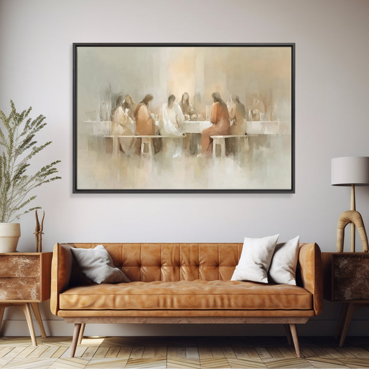 Sacred Table Moment | Framed Canvas Print | Christian Art Canvas | Christian Wall Art | Modern Christian Art | Christian Painting | Christi