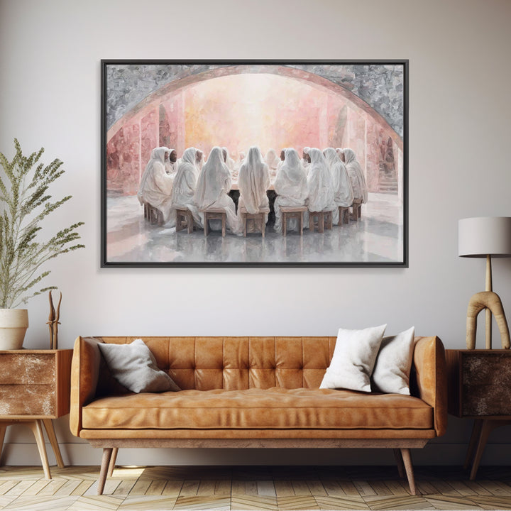 Holy Gathering Light, Framed Canvas Print, Christian Art Canvas, Christian Wall Art, Christian Paintings, Christmas Art, Christian Decor