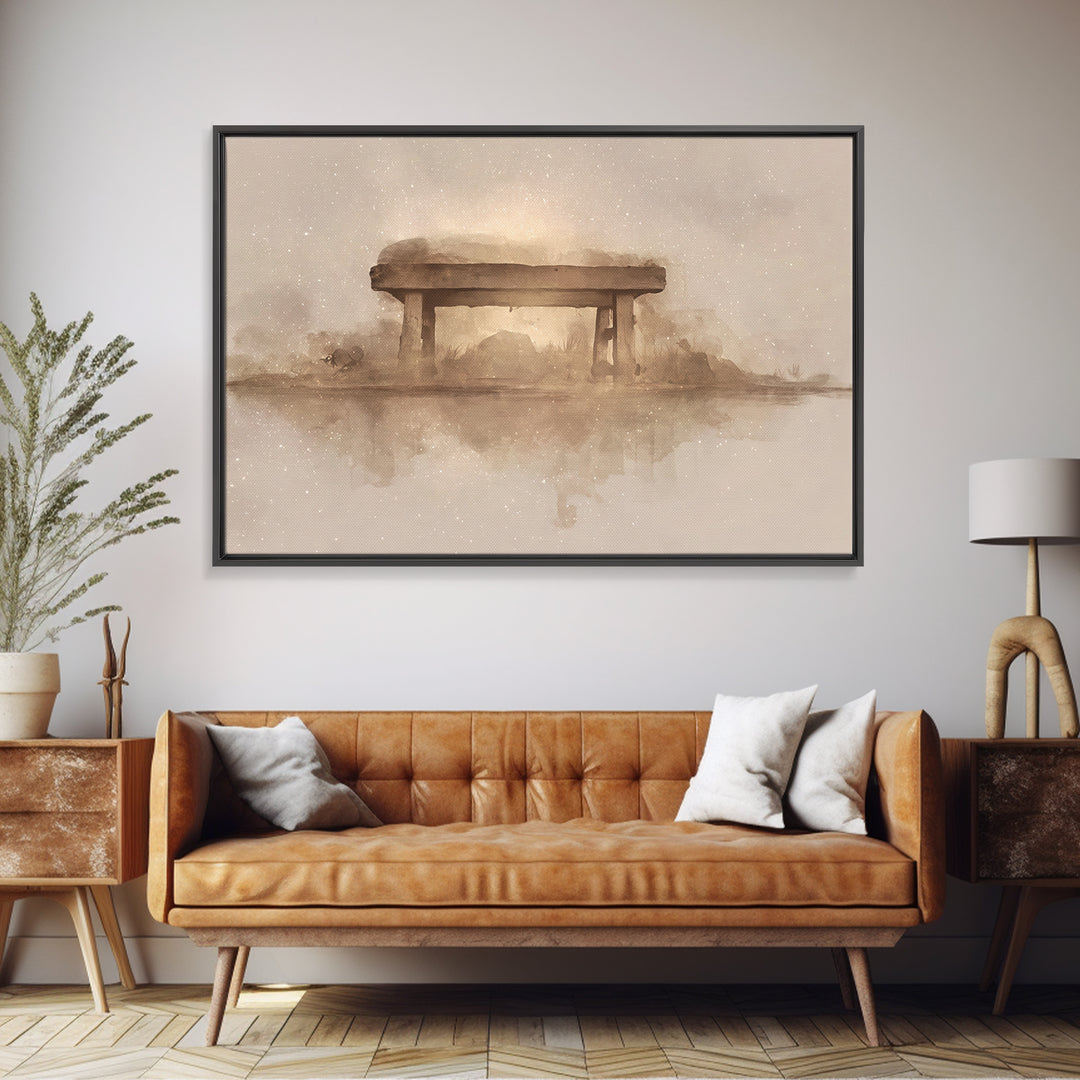 Desert Manger Light – Framed Canvas Print – Christian Christmas Art – Christian Art Canvas – Christmas Wall Art – Christian Decor – Jesus P