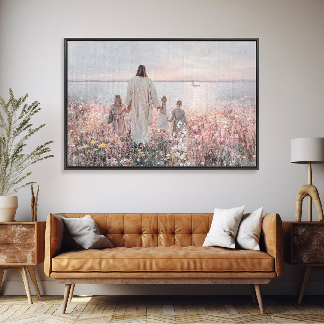 Fields Of Mercy | Framed Canvas Print | Christian Art Canvas | Christian Christmas Art | Jesus Painting | Modern Christian Art