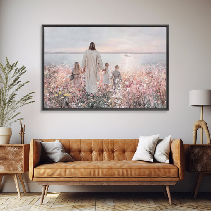 Fields Of Mercy | Framed Canvas Print | Christian Art Canvas | Christian Christmas Art | Jesus Painting | Modern Christian Art