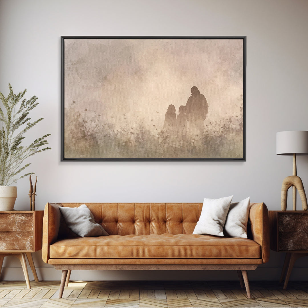 Ancient Watcher – Framed Canvas Print – Christian Art Painting – Large Jesus Wall Art – Christian Christmas Art – Christian Decor