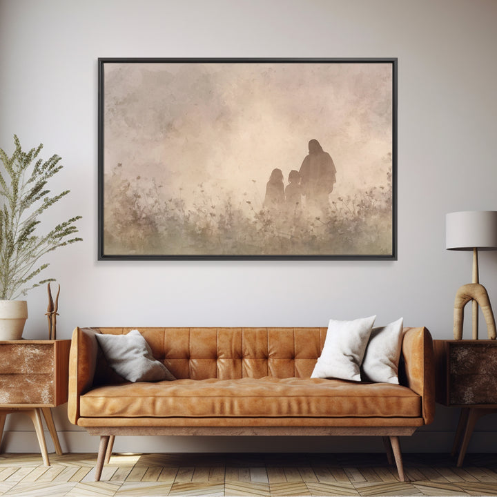 Ancient Watcher – Framed Canvas Print – Christian Art Painting – Large Jesus Wall Art – Christian Christmas Art – Christian Decor