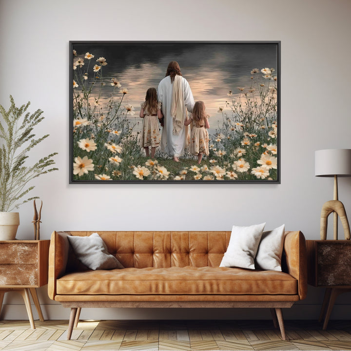 Silent Flock | Framed Canvas Print | Christian Decor For Home | Christian Art Print | Christmas Wall Art | Jesus Christmas Art