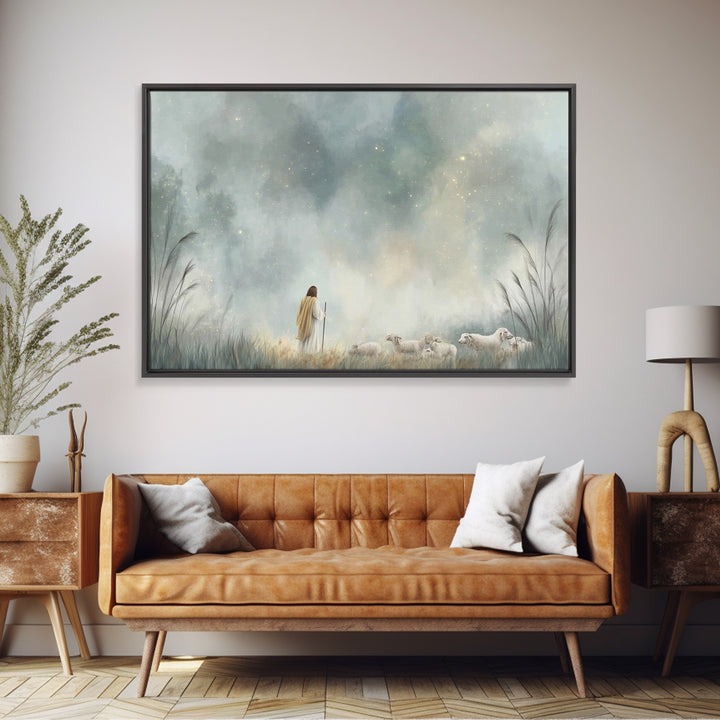 Cross On The Hill – Framed Canvas Print – Christian Wall Art – Christmas Art Prints – Christian Art Canvas – Subtle Christian Art