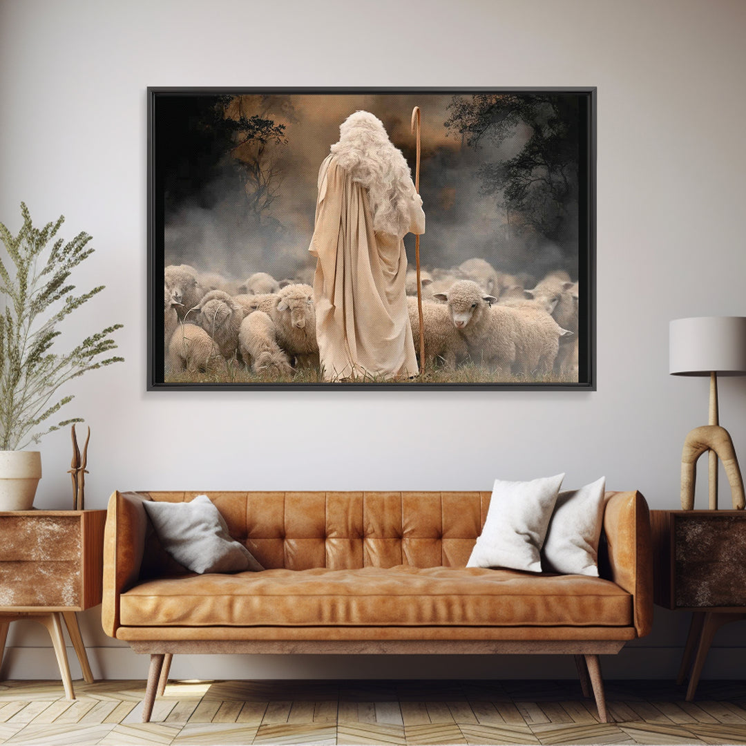 Hopeful Dawn – Framed Canvas Print – Christian Art Canvas – Christian Christmas Decor – Modern Christian Painting – Christmas Art Work