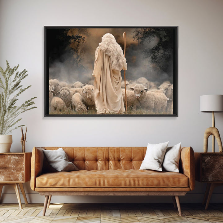 Hopeful Dawn – Framed Canvas Print – Christian Art Canvas – Christian Christmas Decor – Modern Christian Painting – Christmas Art Work