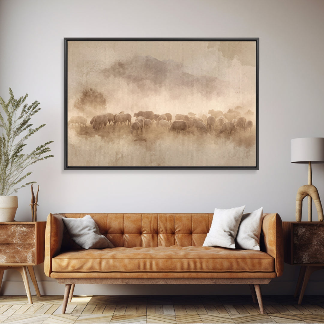Softened Glory | Framed Canvas Print | Christian Art Gift | Minimalist Christian Art | Christian Art Canvas | Christmas Canvas Wall Art