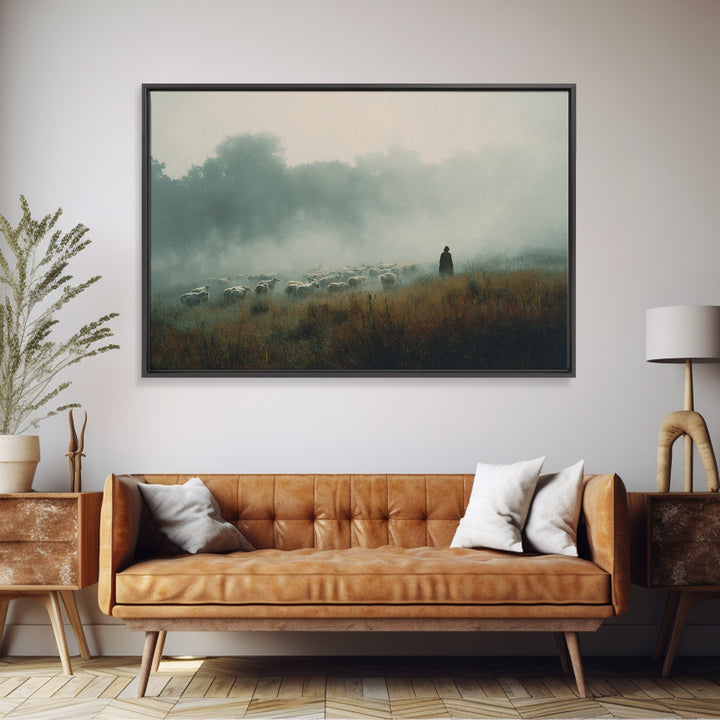 Path Of Faith, Framed Canvas Print, Jesus Painting Canvas, Christian Wall Art, Modern Christian Art, Christian Christmas Art
