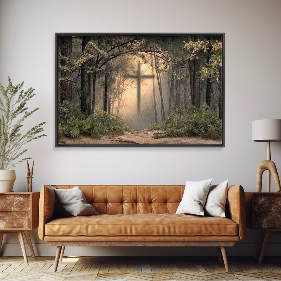 Sacred Path – Framed Canvas Print – Christian Art Work – Jesus Canvas Art – Christian Christmas Decorations – Modern Christian Painting