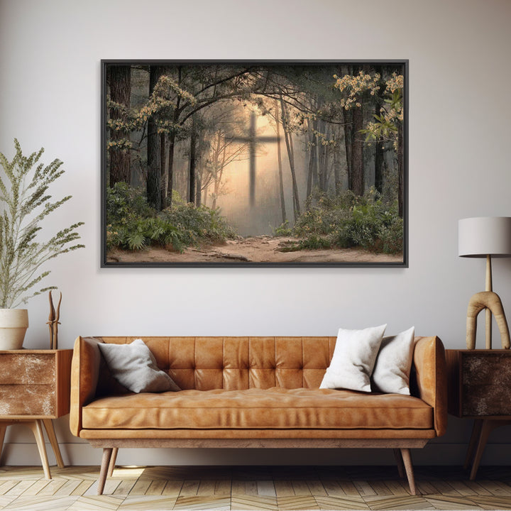 Sacred Path – Framed Canvas Print – Christian Art Work – Jesus Canvas Art – Christian Christmas Decorations – Modern Christian Painting