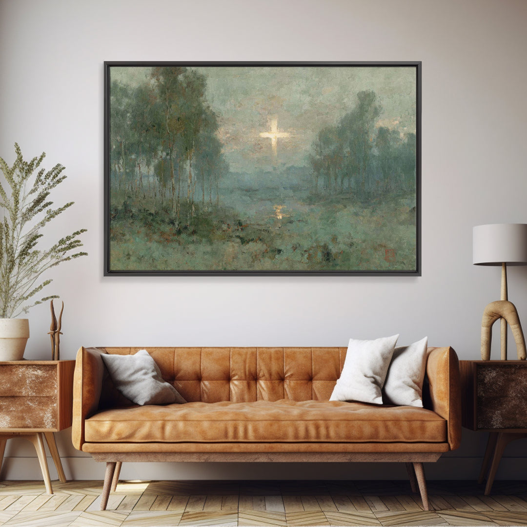 Sacred Silhouette – Framed Canvas Print – Christian Art – Christian Wall Art – Minimalist Christian Art – Jesus Painting – Christian Art Ca
