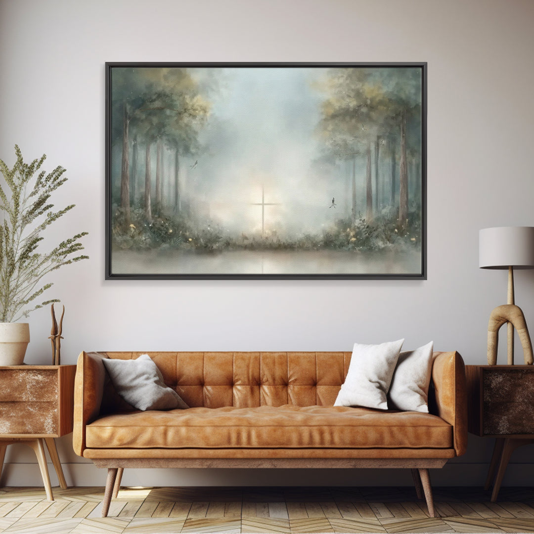 Holy Supper Glow – Framed Canvas Print – Christian Art Canvas – Jesus Painting – Christian Wall Art – Christian Christmas Art – Vintage Chr