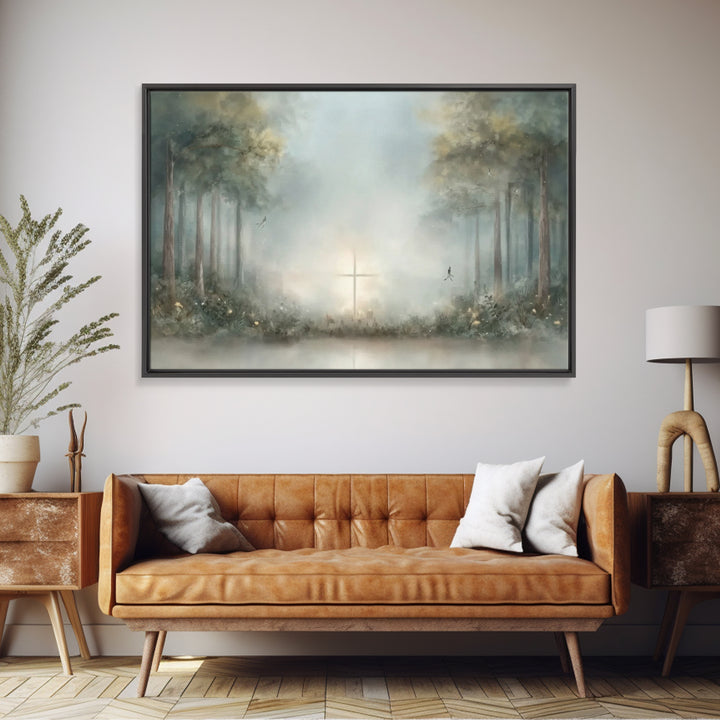 Holy Supper Glow – Framed Canvas Print – Christian Art Canvas – Jesus Painting – Christian Wall Art – Christian Christmas Art – Vintage Chr