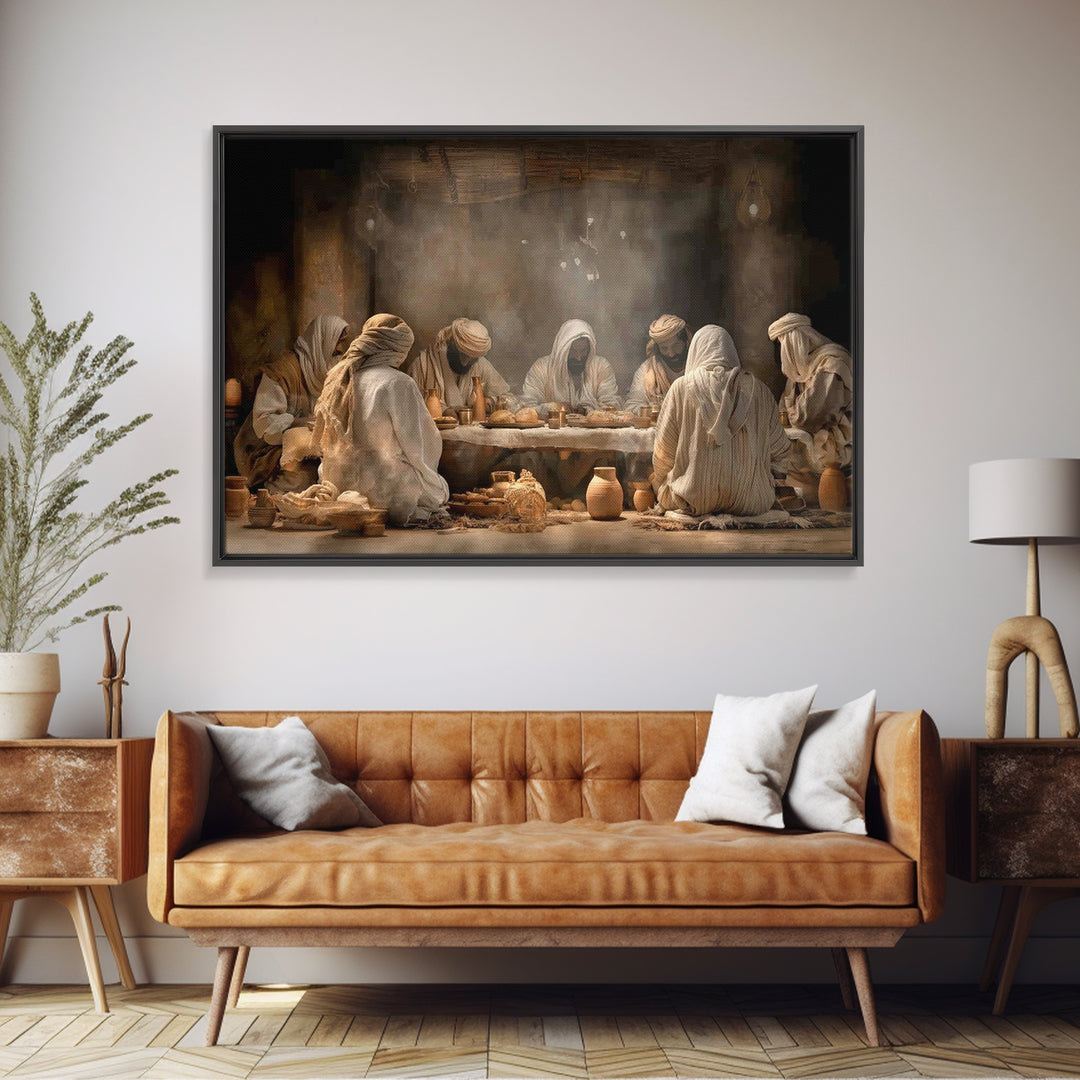 Starry Flock Night, Framed Canvas Print, Christian Wall Art, Christian Art Canvas, Christmas Art Prints, Christian Christmas Art, Subtle Ch