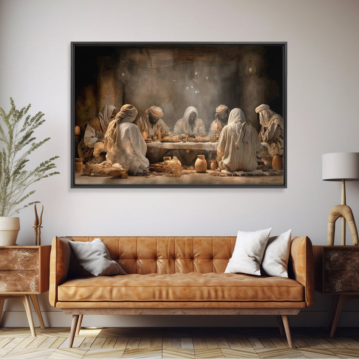 Starry Flock Night, Framed Canvas Print, Christian Wall Art, Christian Art Canvas, Christmas Art Prints, Christian Christmas Art, Subtle Ch