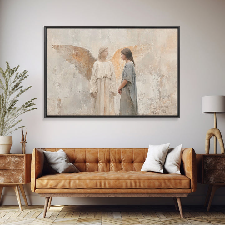 Angels In Light – Framed Canvas Print – Christian Wall Art – Christian Christmas Art – Christian Art Canvas – Christmas Wall Art – Christia