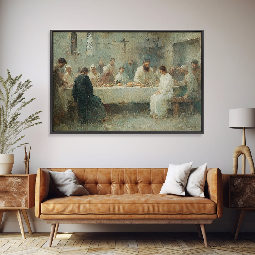 Pasture Morning Walk | Framed Canvas Print | Christian Art | Christian Wall Art | Christian Art Canvas | Moody Christian Art | Christian Gi