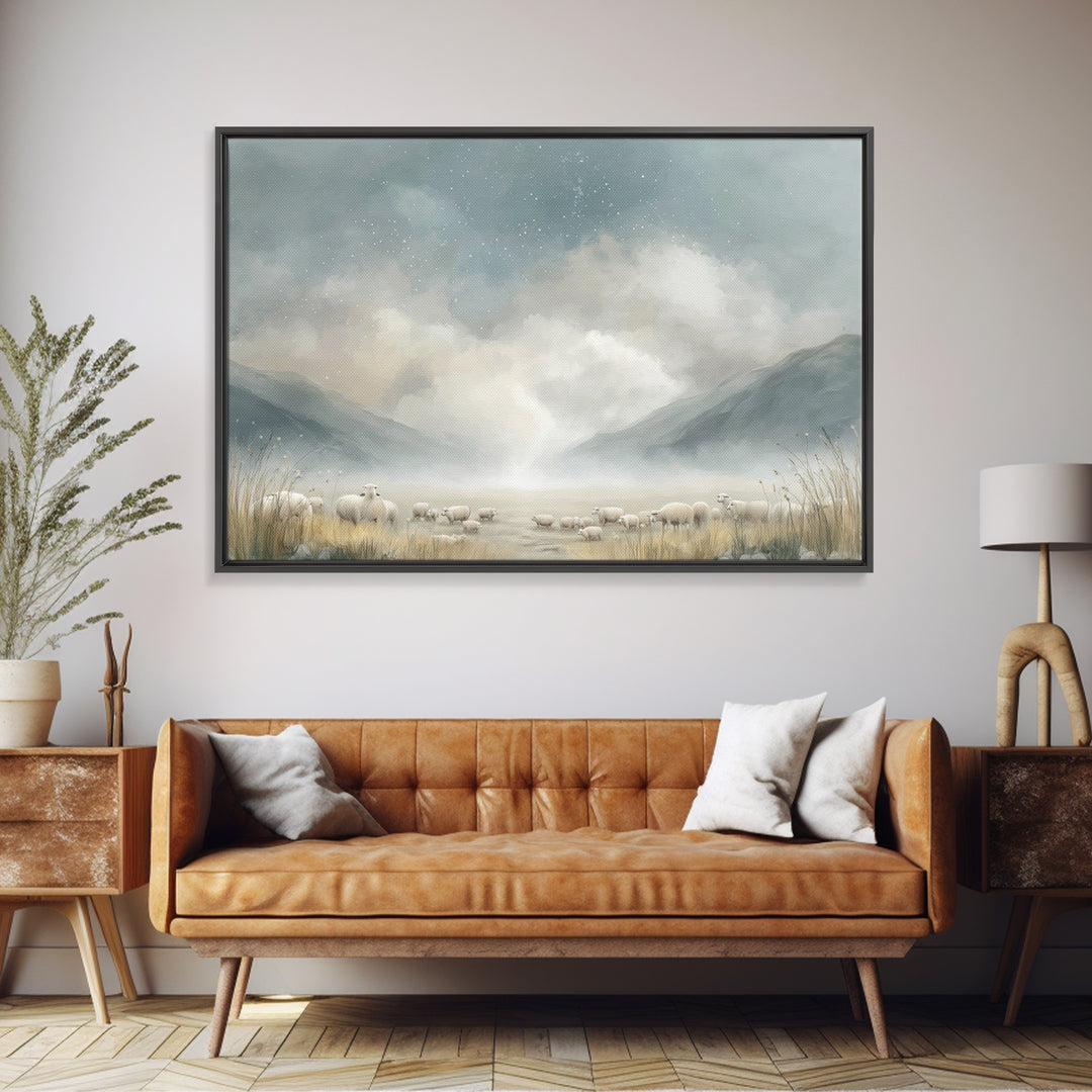 Forest Path Hope – Framed Canvas Print – Jesus Painting – Christian Art Canvas – Christian Wall Art – Moody Christian Art – Christian Gift