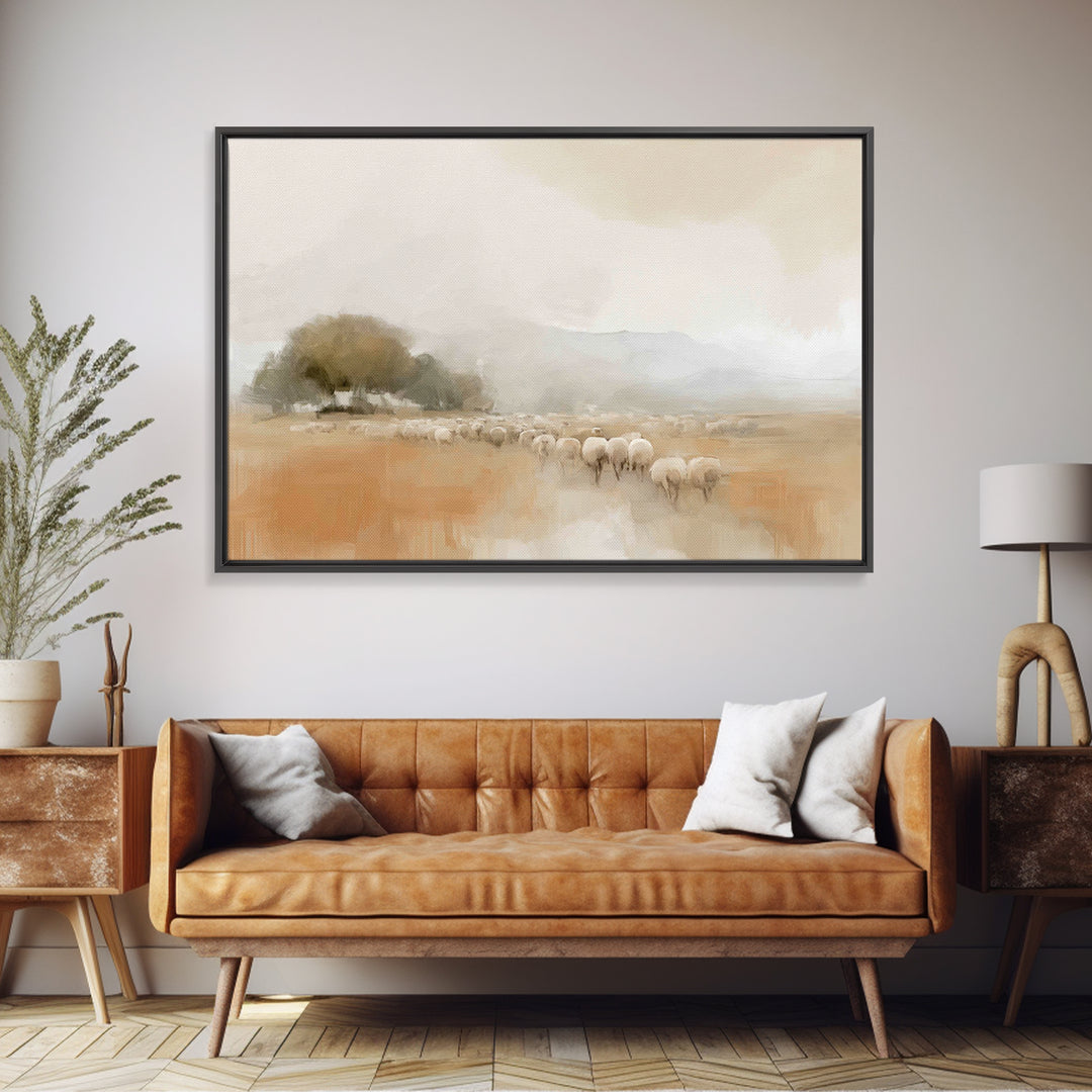 Blue Mist Glory | Framed Canvas Print | Christian Art Canvas | Christian Wall Art | Jesus Painting | Christian Gift | Subtle Christian Art