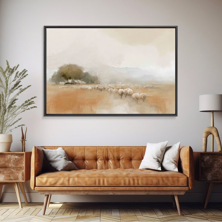 Blue Mist Glory | Framed Canvas Print | Christian Art Canvas | Christian Wall Art | Jesus Painting | Christian Gift | Subtle Christian Art