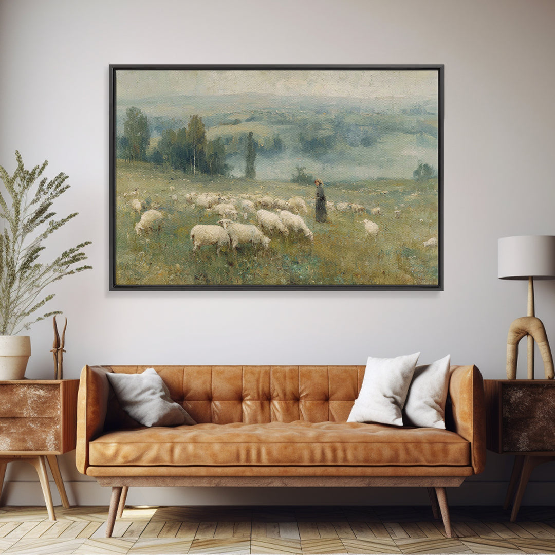 Garden Light Path, Framed Canvas Print, Christian Wall Art, Christian Art Canvas, Jesus Painting, Christian Art, Christian Gift Ideas
