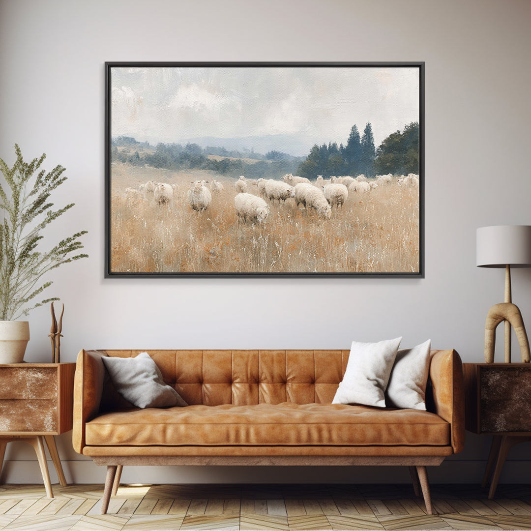 The Quiet Shepherd, Framed Canvas Print, Christian Wall Art, Jesus Painting, Christian Art Print, Christmas Art, Christian Christmas Art