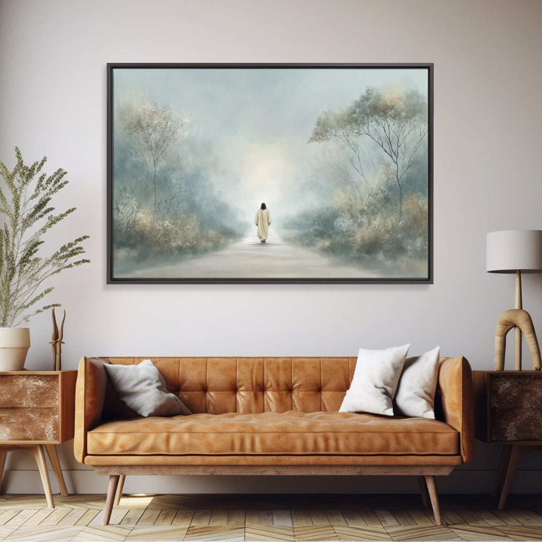 Soft Shepherd Calm – Framed Canvas Print – Christian Art Print – Christian Christmas Art – Jesus Wall Art – Minimalist Christian Art – Chri