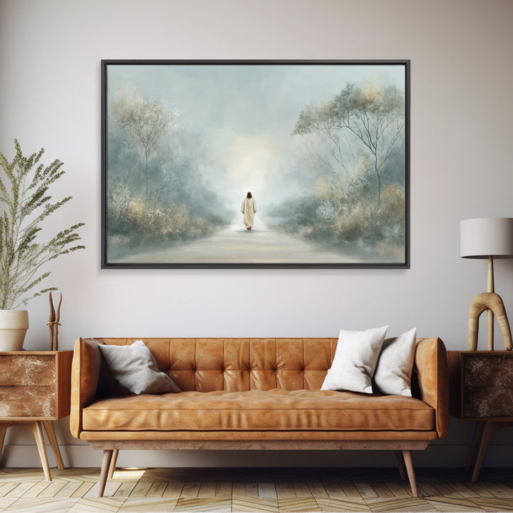 Soft Shepherd Calm – Framed Canvas Print – Christian Art Print – Christian Christmas Art – Jesus Wall Art – Minimalist Christian Art – Chri