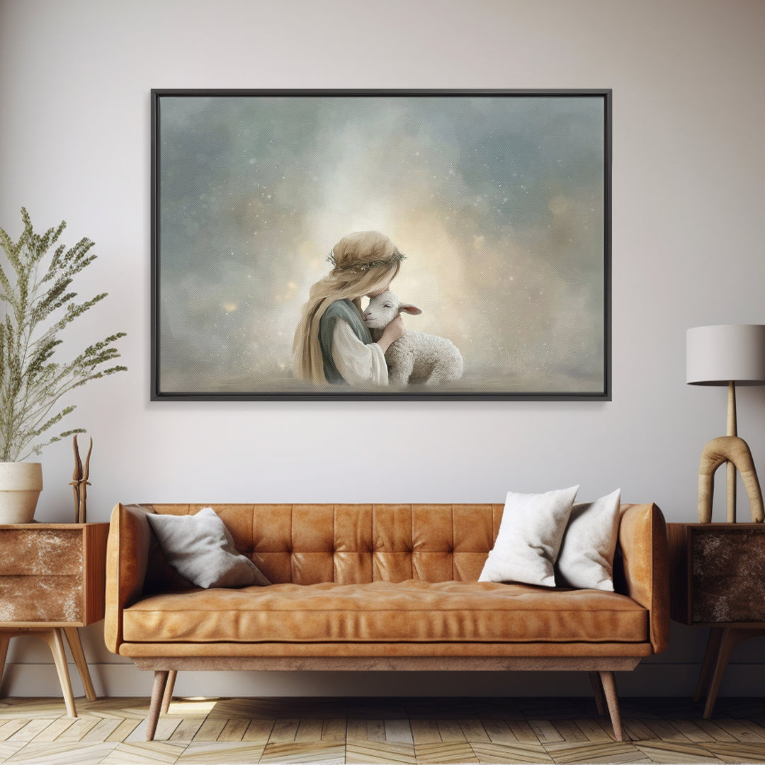 Springtime Path Of Grace, Framed Canvas Print, Christian Art Canvas, Jesus Painting, Christian Wall Art, Christian Art Print, Unique Christ