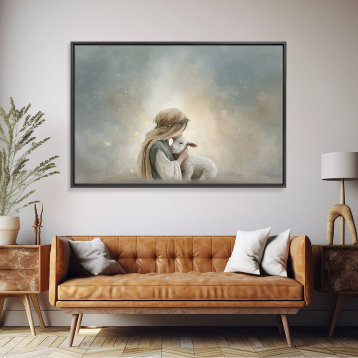 Springtime Path Of Grace, Framed Canvas Print, Christian Art Canvas, Jesus Painting, Christian Wall Art, Christian Art Print, Unique Christ