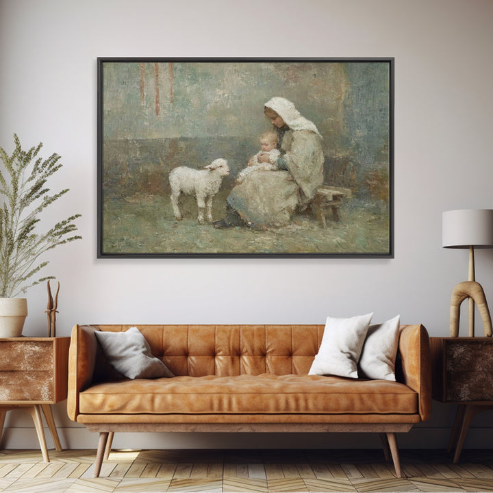 Heaven’s Gentle Walk | Framed Canvas Print | Jesus Painting | Christian Wall Art | Christian Art Canvas | Christian Art | Christian Gift Id