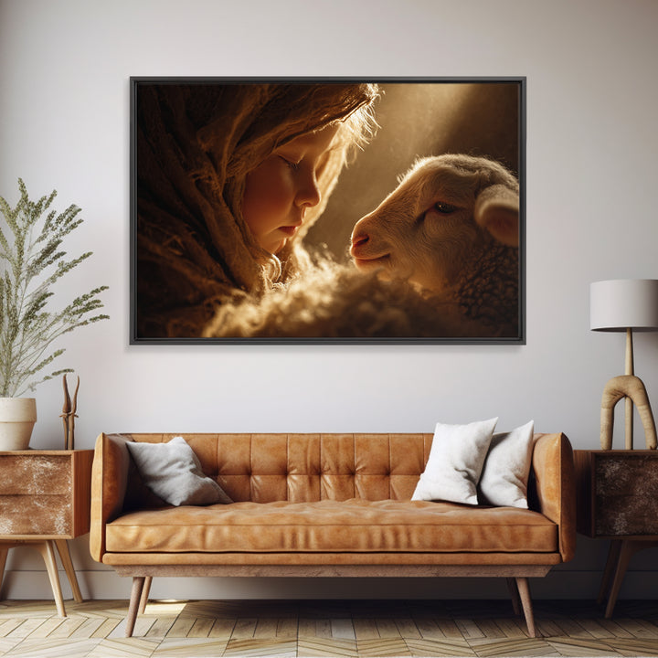 Garden Day Of Peace – Framed Canvas Print – Christian Art – Christian Art Canvas – Christian Wall Art – Jesus Painting – Vintage Christian