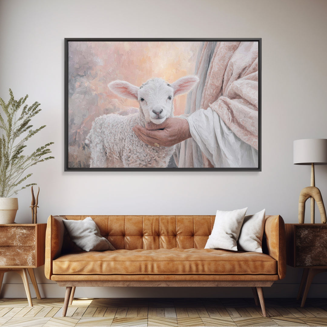 Soft Meadow Guidance – Framed Canvas Print – Christian Art – Jesus Painting – Christian Art Canvas – Christian Wall Art – Christian Art Pri