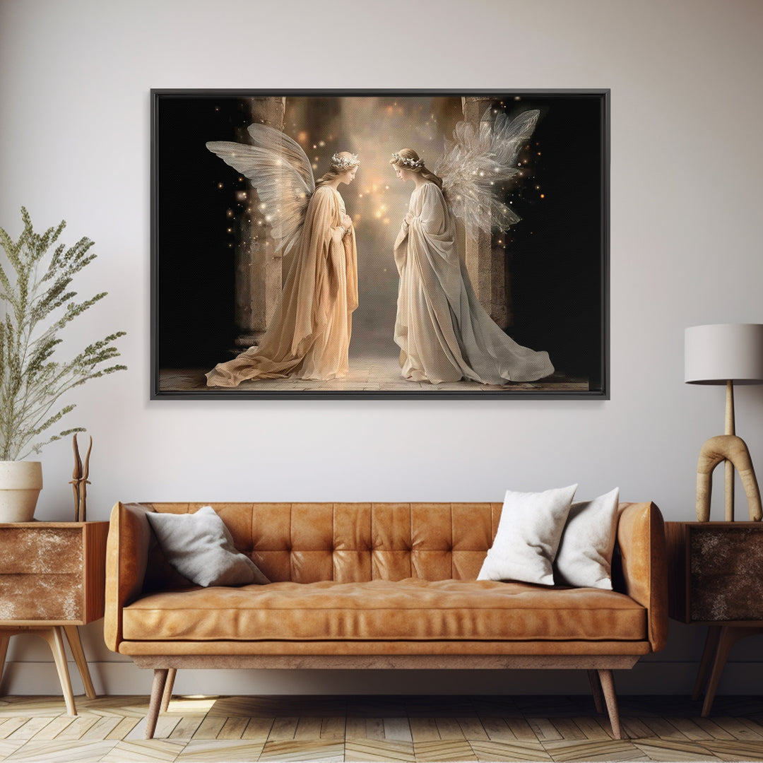 Angelic Reverence | Framed Canvas Print | Christian Art | Christian Art Canvas | Modern Christian Art | Christian Wall Art | Christian Chri