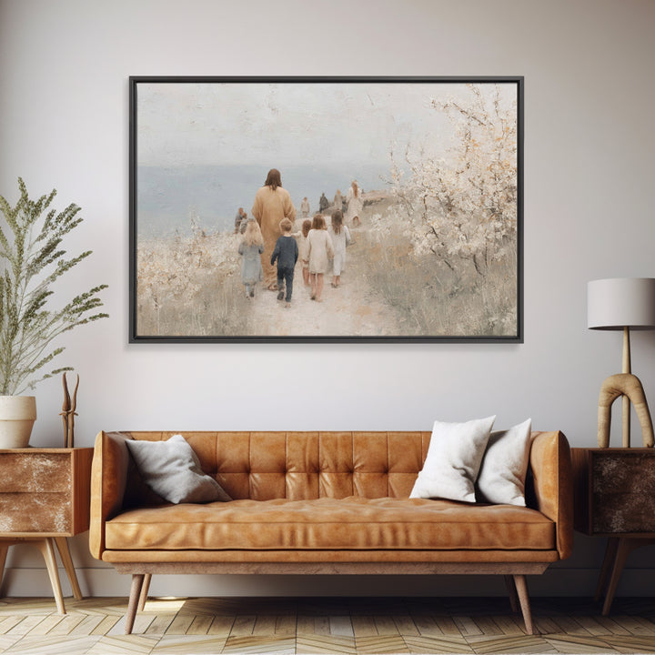 Pastoral Grace – Framed Canvas Print – Christian Wall Art – Jesus Painting – Christian Art Canvas – Christmas Art – Christian Decor