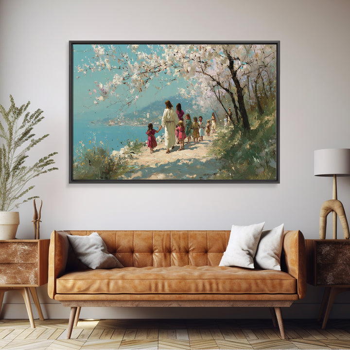 Blossoms Of Mercy | Framed Canvas Print | Christian Art Canvas | Modern Christian Art | Jesus Painting | Christmas Art Prints | Christian G