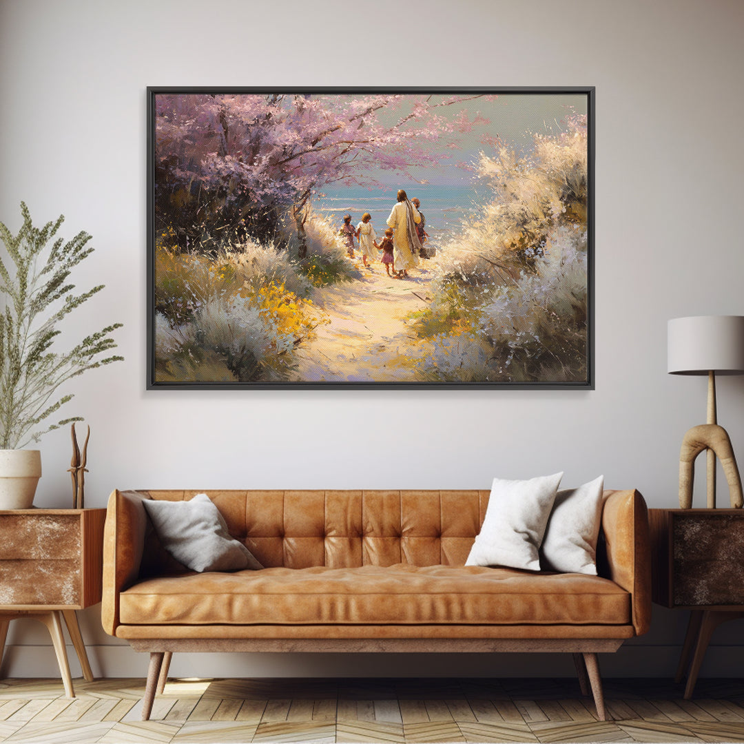 Fields Of Hope | Framed Canvas Print | Christian Paintings | Jesus Wall Art | Christian Art Canvas | Framed Christmas Art | Subtle Christia