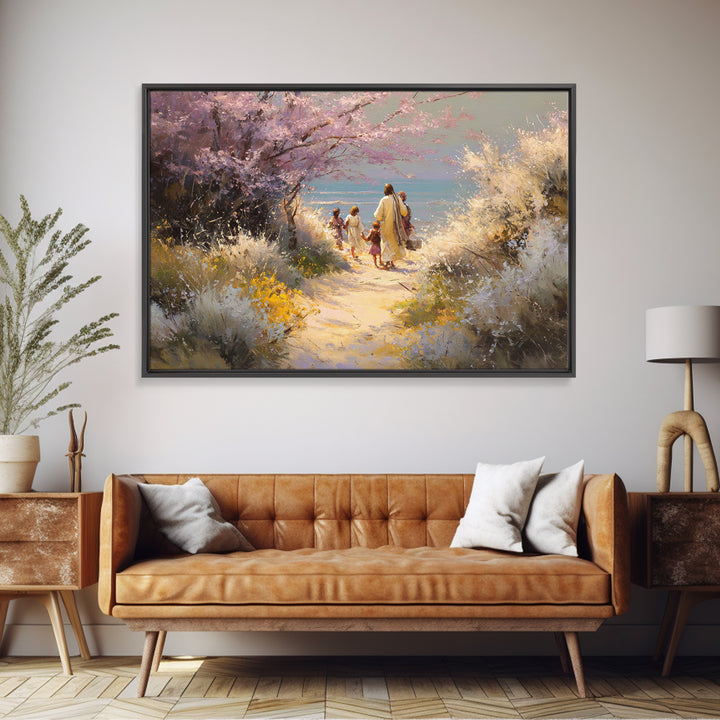 Fields Of Hope | Framed Canvas Print | Christian Paintings | Jesus Wall Art | Christian Art Canvas | Framed Christmas Art | Subtle Christia