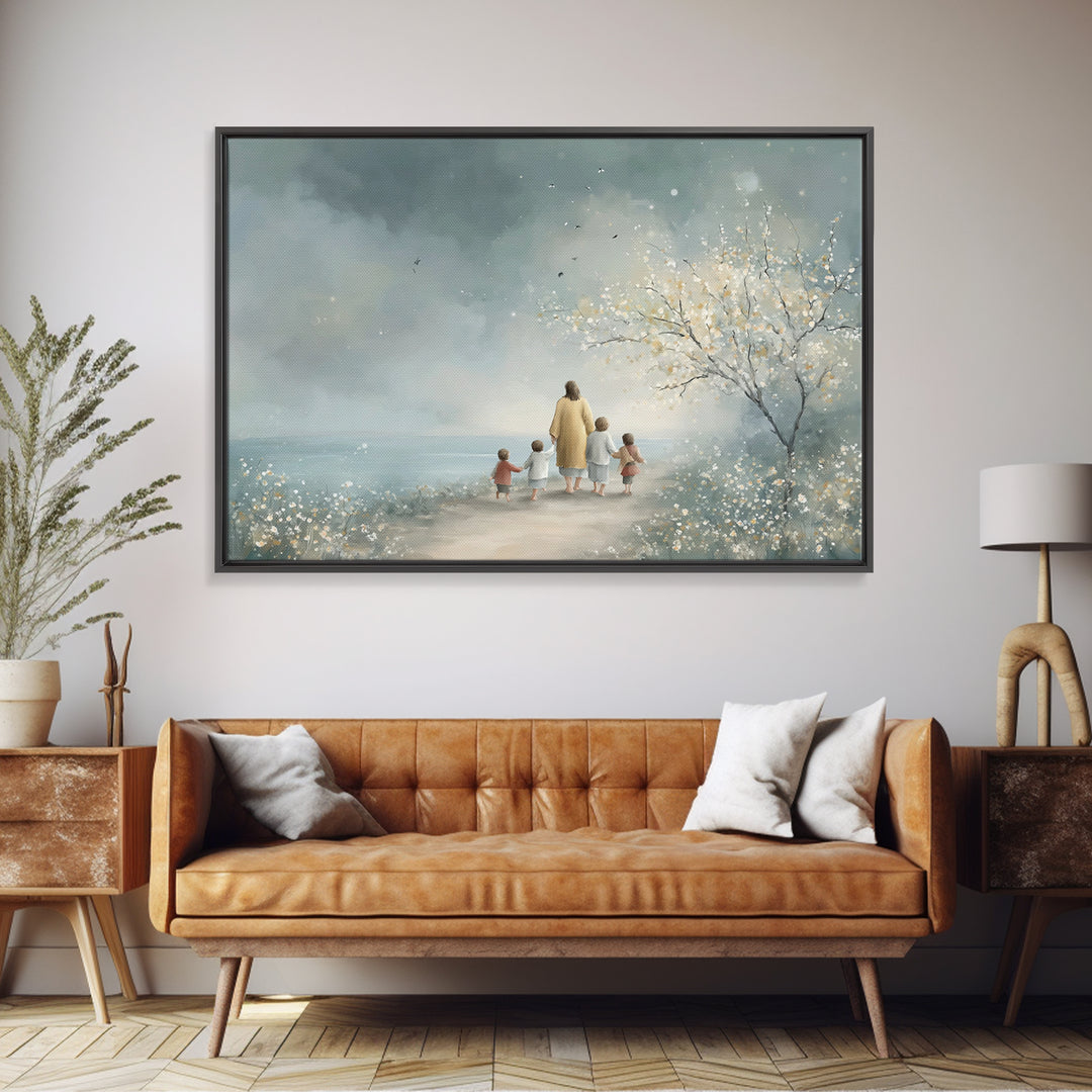 Sacred Stillness – Framed Canvas Print – Christian Wall Art – Jesus Art Print – Large Christian Painting – Christmas Art Work – Christian D