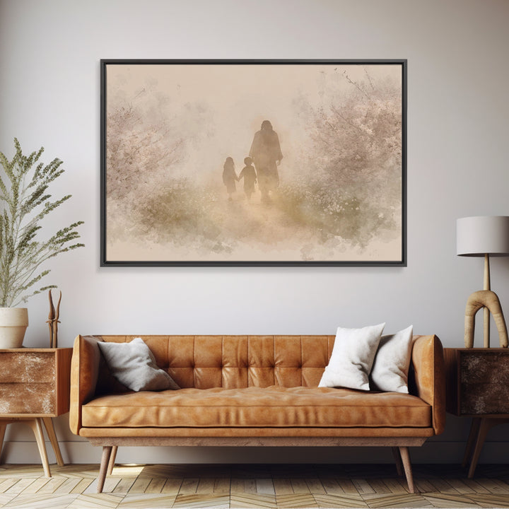 Winter Angel Light | Framed Canvas Print | Christian Wall Art | Christian Art Canvas | Christmas Wall Art | Christian Decorations | Moody C