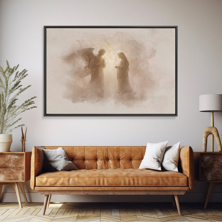 Sacred Encounter, Framed Canvas Print, Christian Wall Art, Subtle Christian Art, Christian Art Canvas, Vintage Christian Art, Christian Chr