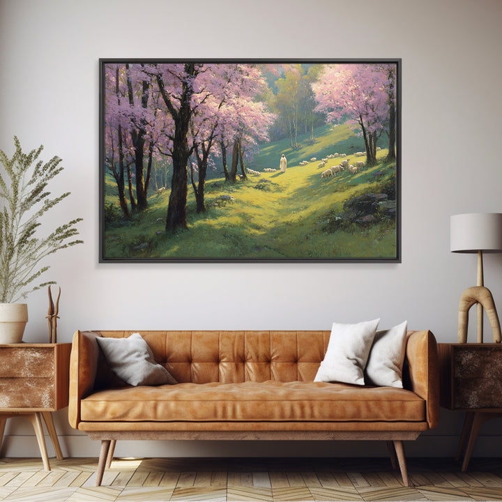 Walking In Faith – Framed Canvas Print – Christian Art Canvas – Christian Wall Art – Abstract Christian Art – Minimalist Christian Art – Ch