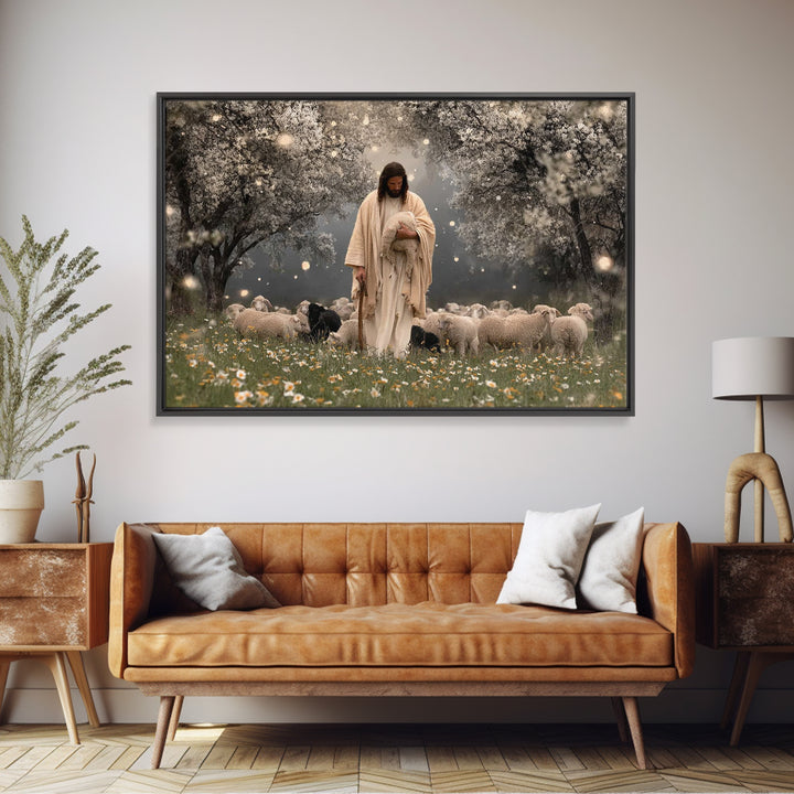 Cross Of Dawn – Framed Canvas Print – Christian Wall Art – Christian Art Canvas – Christian Painting – Modern Christian Art – Christian Chr